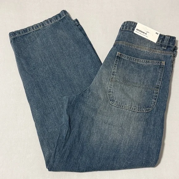Bershka Baggy Balloon Fit High Rise Jeans Size 8 Tall NWT Barrel Leg - Picture 2 of 13